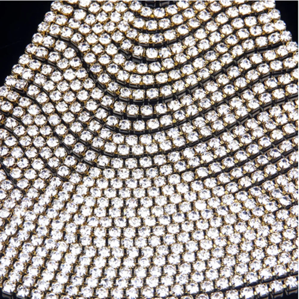 

StoneFans Sexy Rhinestone Body Chain Jewelry Bra for Women Night Club Bikini Crystal Bra Chain Hollow Harness Statement Necklace