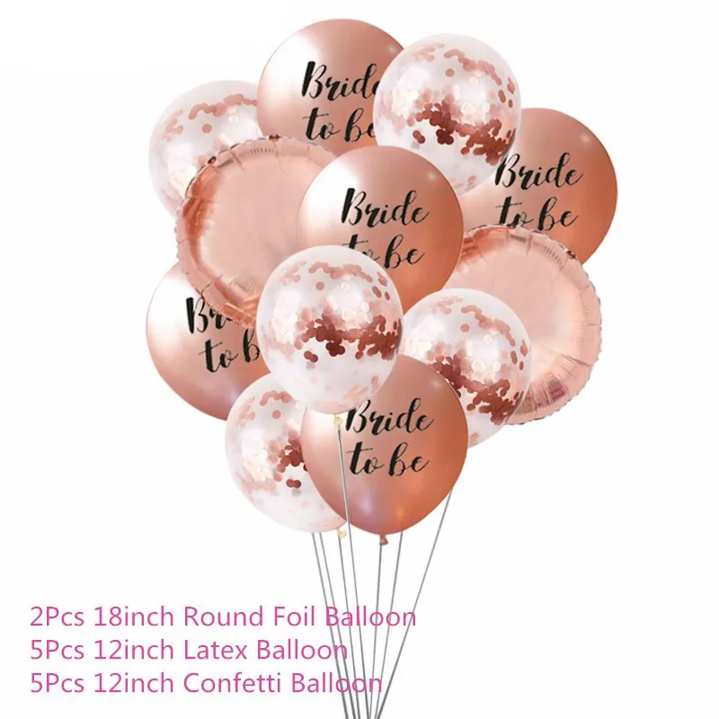 Chicinlife розовое золото буквы "Bride to be" Фольга шар Тиара волос в виде короны кольцо с бриллиантом шар девичник вечерние поставки - Цвет: E