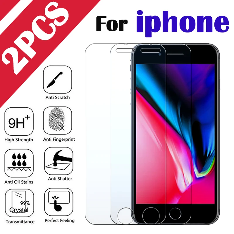 2 шт для apple iphone x стеклянная Защитная пленка экрана закаленное стекло aphone i phone 6 7 8