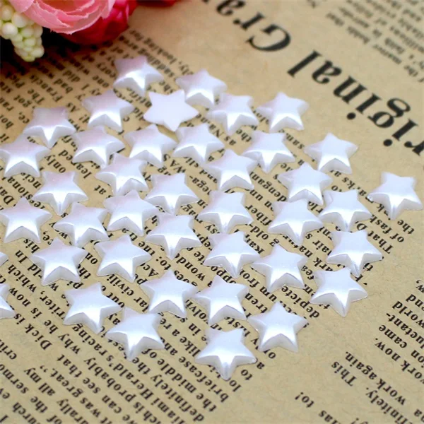 white Lucia crafts 10 мм разноцветный вариант пятиконечная звезда ABS имитация жемчуга 48 шт F0408 - Цвет: white