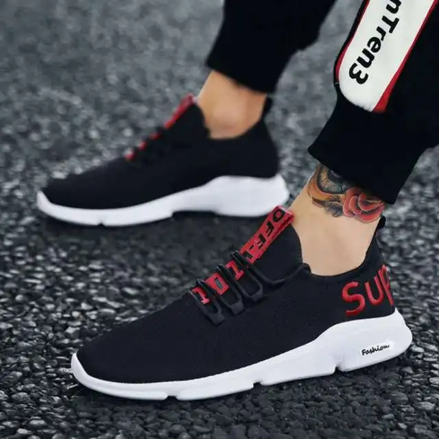 NIPKO Sports Casual Shoes Fashion MEN Women Lovers Sneakers Breathable Mesh air cushion Walking Shoes Lace Up Flat Shoes 36-47 - Цвет: Розово-красный