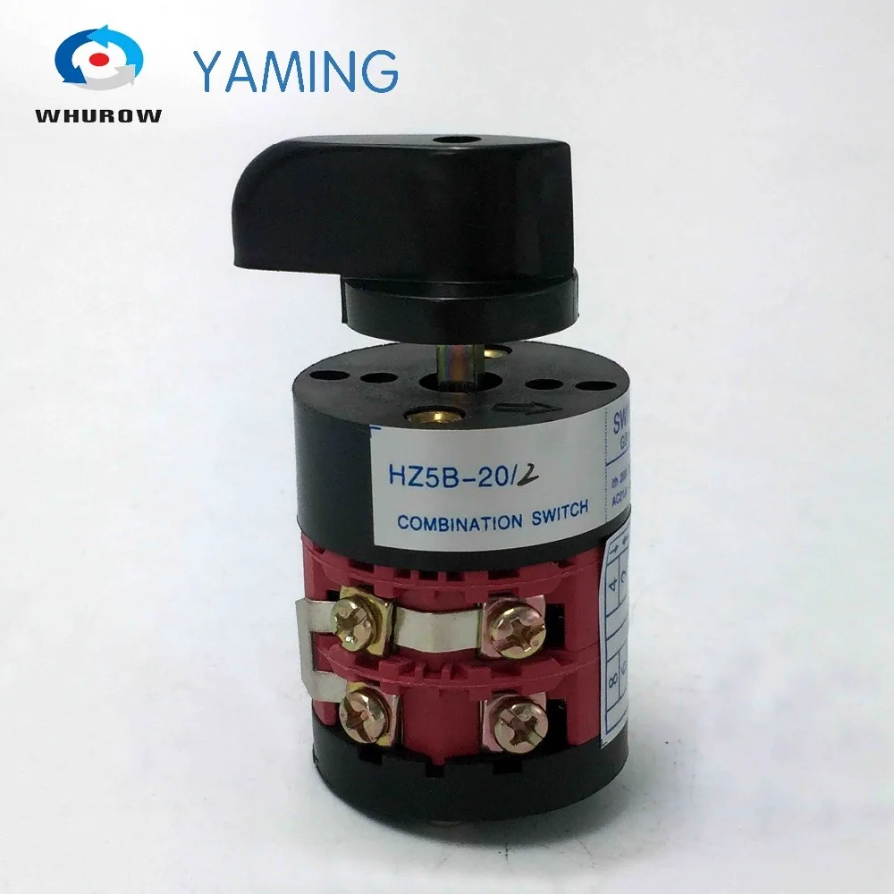 Yamin электрический 3 позиционный HZ5B-20/2 красный Селекторный переключатель Cam Переключатель 20A 2 полюса 8 терминалов серебряный контакт