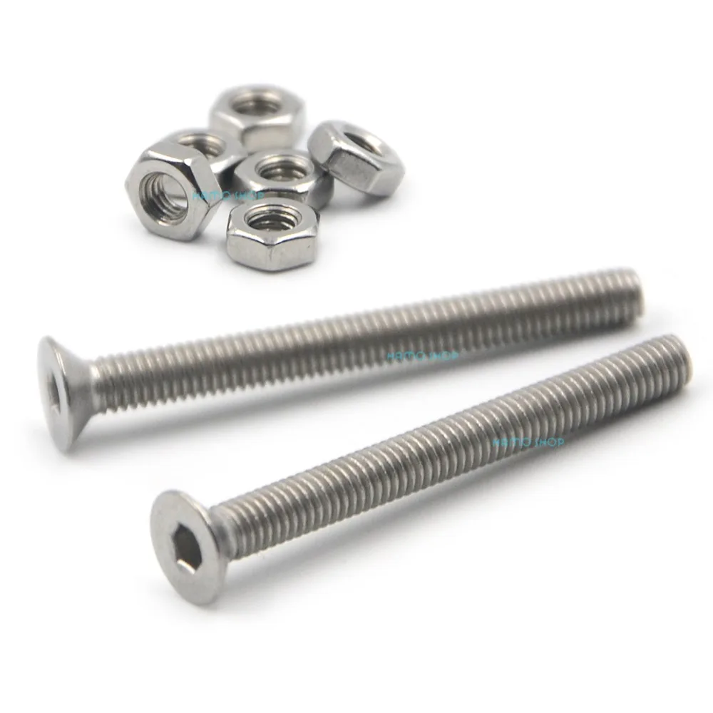 20 шт. шестигранные резьбовые винты с плоской потайной головкой из нержавеющей