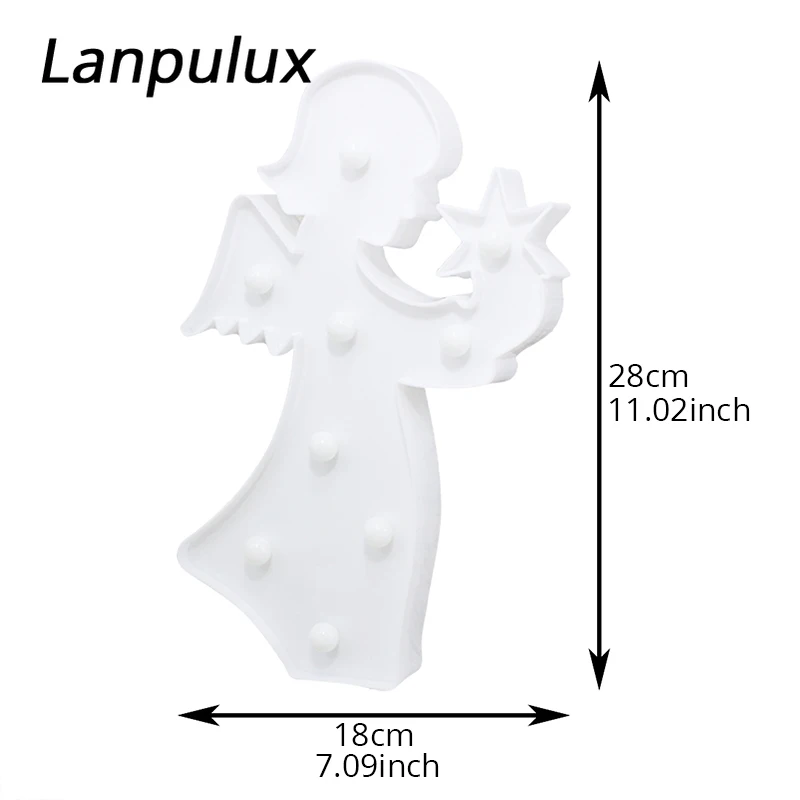 Lanpulux детский ночник в форме Святого ангела чистый белый 3D светодиодный настенный