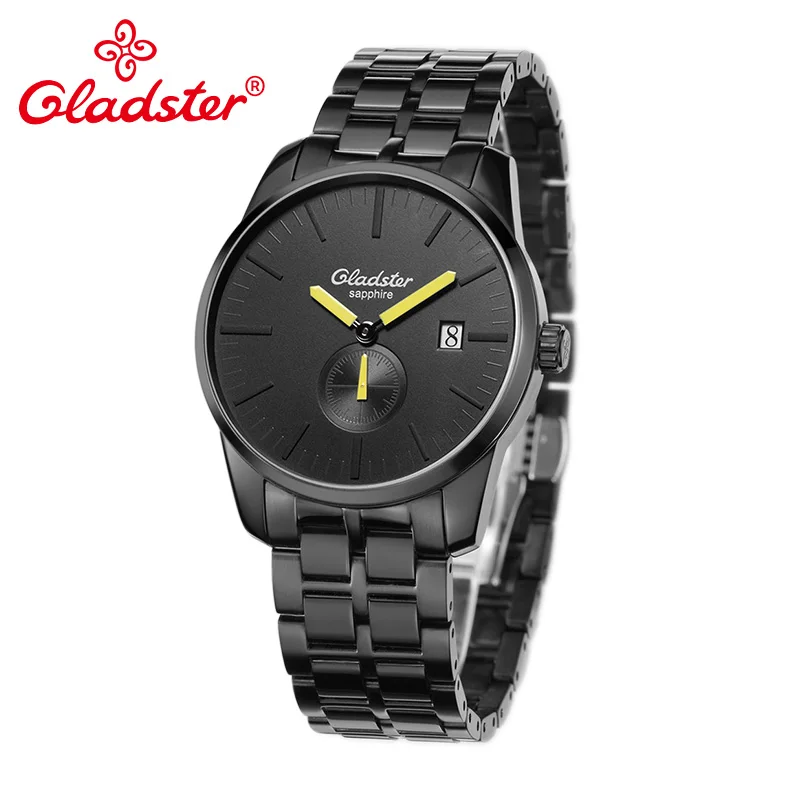Мужские кварцевые наручные часы Gladster Sapphire Crystal Uomo японские MIYOTA GP11 из нержавеющей