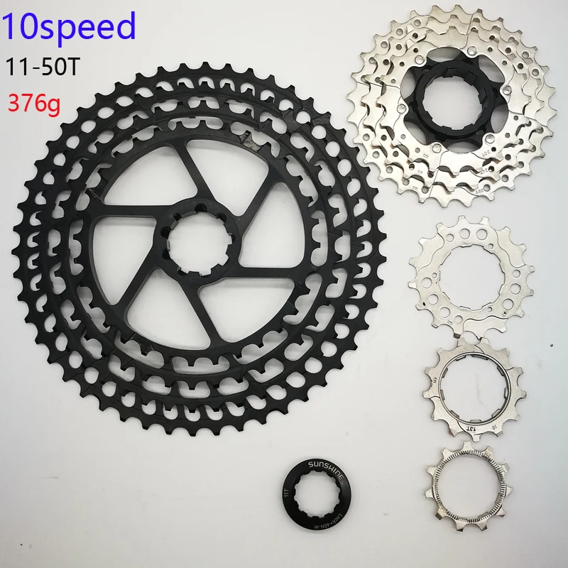 SUNSHNE MTB 10 скоростной 20/30 11 50T Кассетный 376g велосипед Freewheel части велосипеда горный