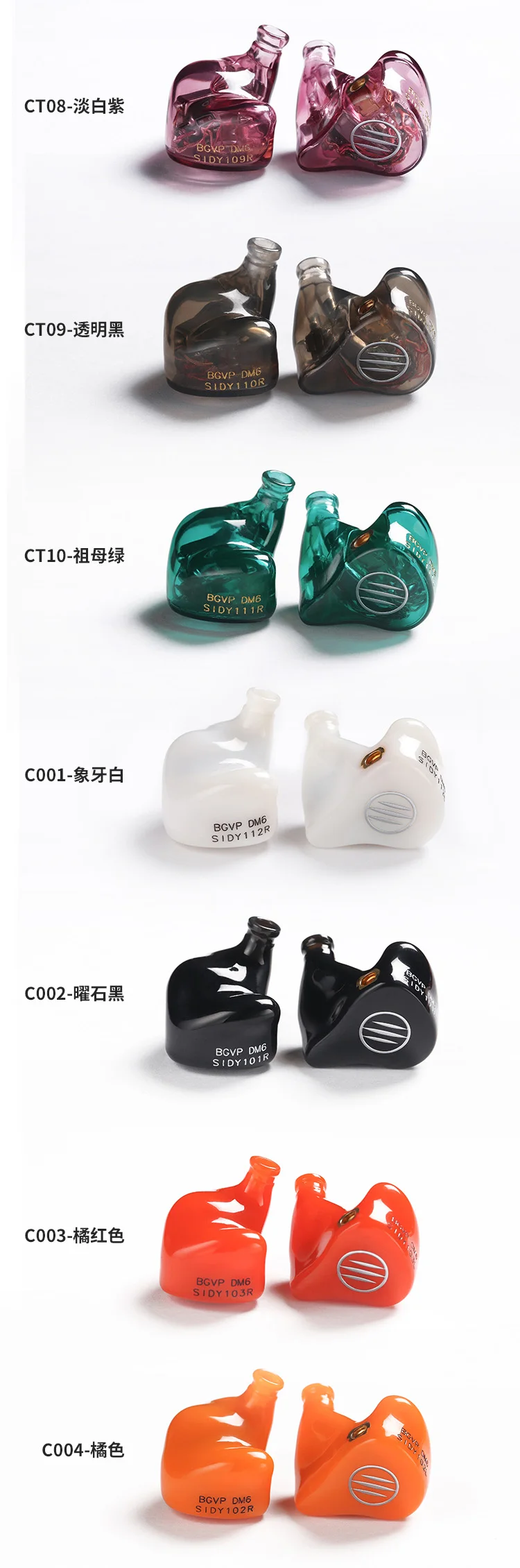 BGVP DM6 5BA IEM в ухо наушники Audiophile HiFi мониторы Внутриканальные наушники MMCX 6N 8 жильный кабель