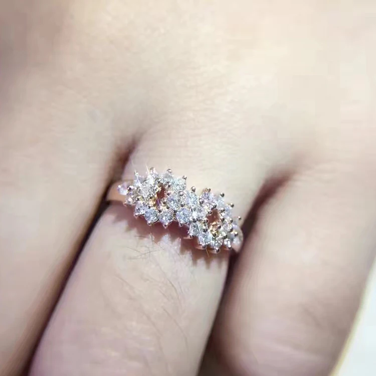Обручальное кольцо с натуральным бриллиантом LASAMER 0.49CT 18 К розовое золото