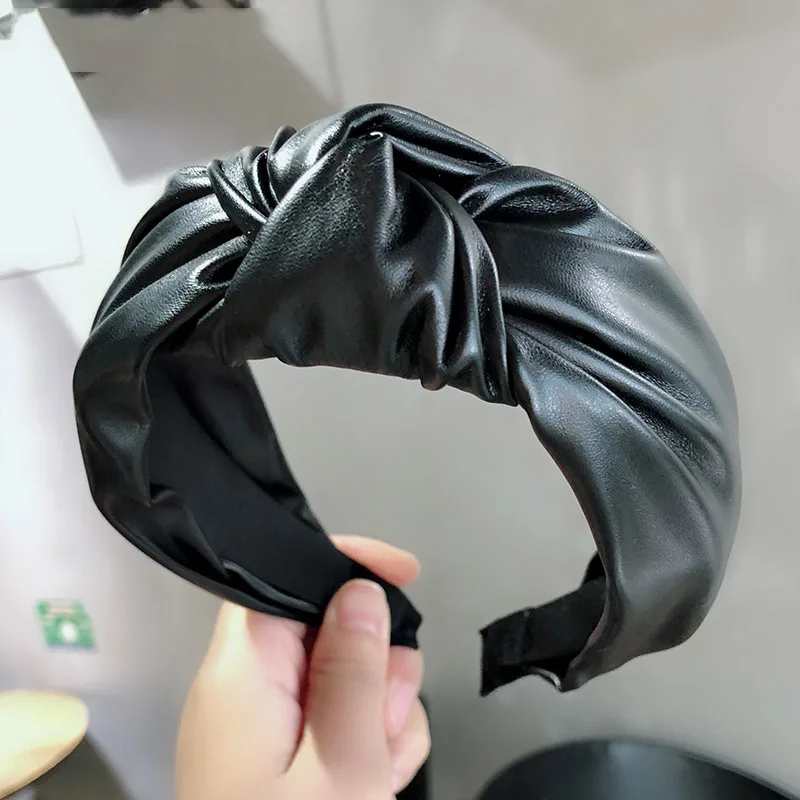2019 новые весенние женские повязки на голову тюрбан в винтажном стиле Кожаные
