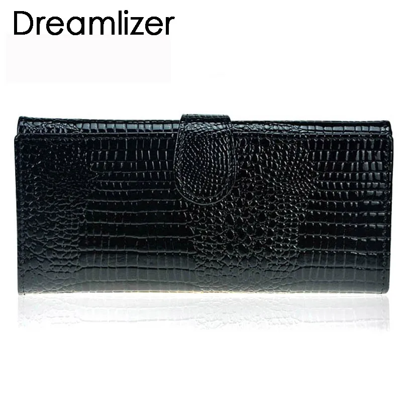 

3 Fold Genuine Leather Women Wallet Hasp Crocodile Female Clutch Purse Brand Leather Money Bag Wallet Women Card Holder