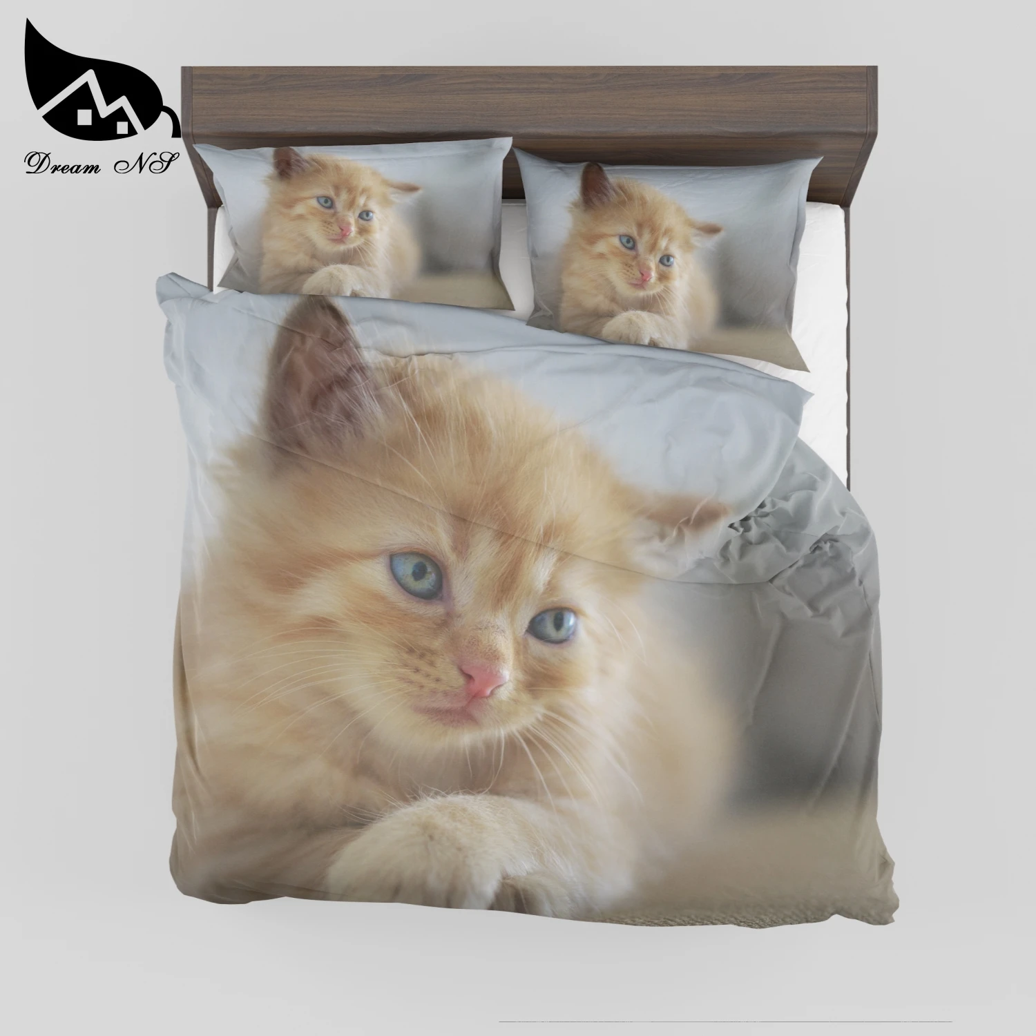 

Dream NS 3D Effect Prints Bedding set Cute Kitty Quilt Duvet Pillow Case Single Size Child Bed room Home textiles SMY25