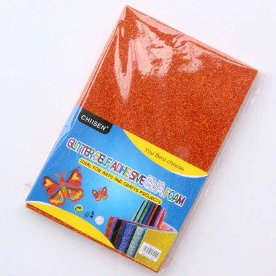 orange-without glue 10 шт. A4 Цветной EVA пыли губчатая бумага поделка рукоделие Скрапбукинг Ремесло флэш-памяти пены блестящая бумага ручной работы поставки материалов - Цвет: orange-without glue