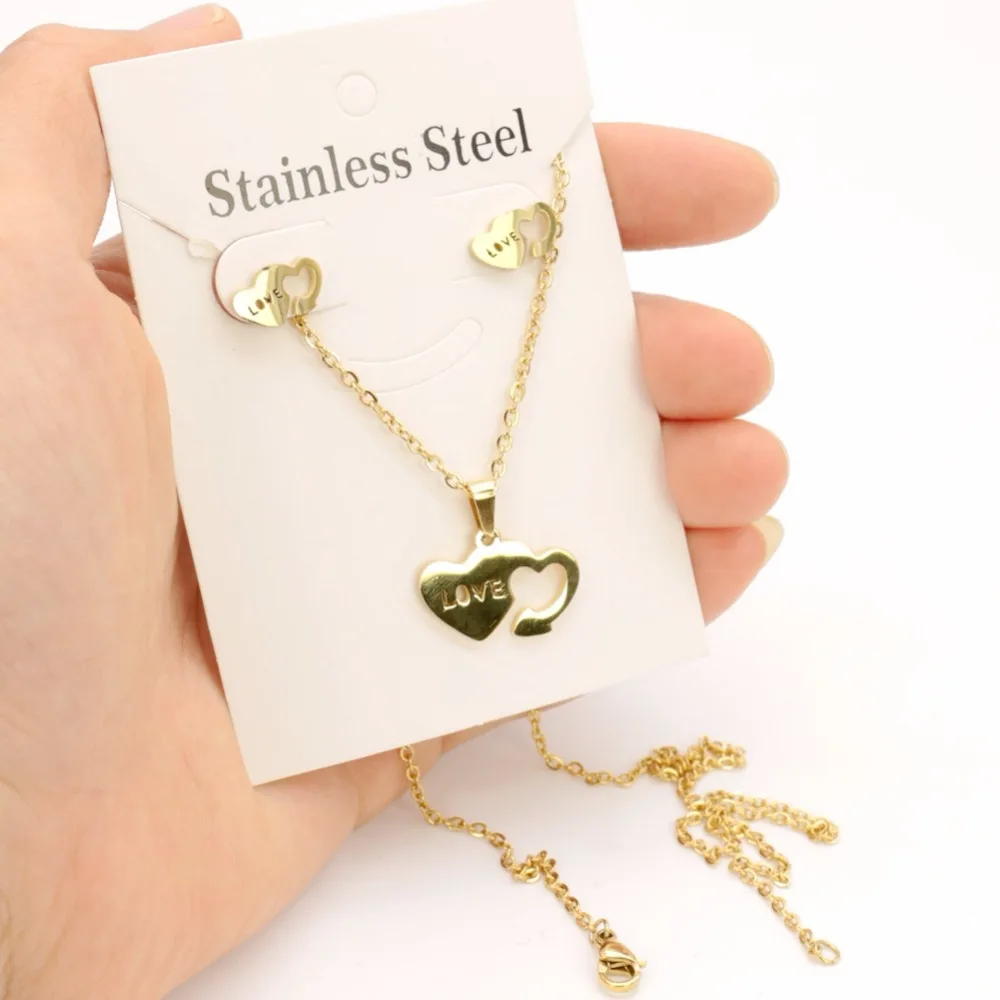 Женский ювелирный комплект из колье и серёг нержавеющей стали|Ювелирные наборы| |