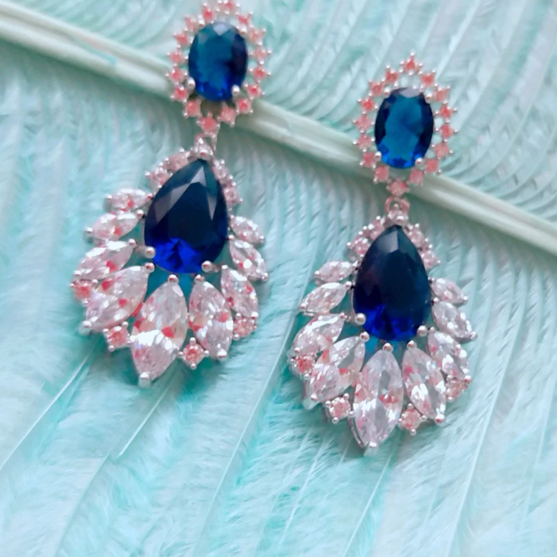 Новая Элегантная люстра AAA + кубический цирконий длинные большие хрустальные