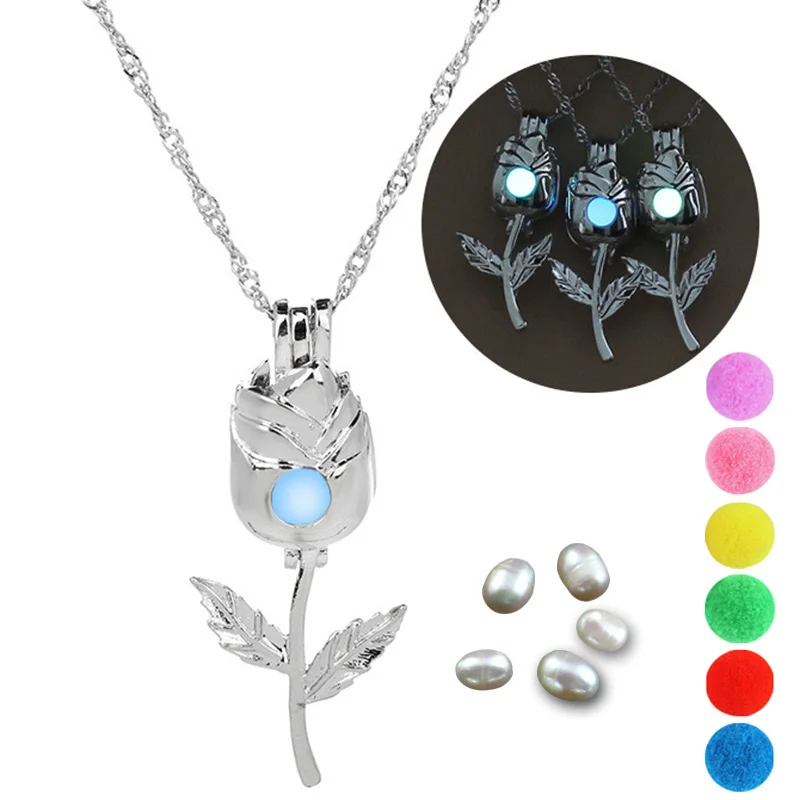 Ожерелье с подвеской в виде цветка розы аксессуары для ожерелья эфирными маслами