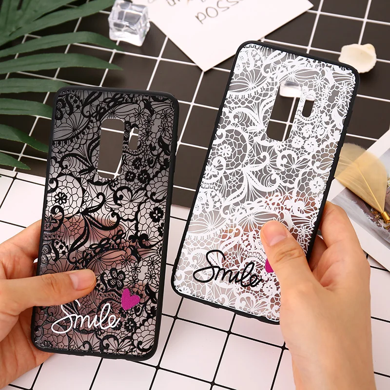 For Samsung Galaxy S8 S9 S10 S10e Note 8 9 A10 A20 A30 A50 M10 M20 Lace Flower Pattern Soft Silicone TPU Phone Case Cover |