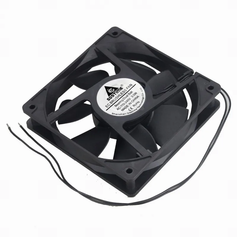 2 Pcs Gdstime 120*120*25mm Electric Cooling Fan AC 110V 115V 220V 230V 240V EC Motor Cooler 12cm 2700RPM 12025B 120mm x 25mm | Компьютеры