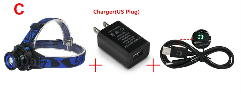 Светодиодный налобный фонарь с зумом и зарядкой через USB, перезаряжаемый водонепроницаемый фонарь, налобный фонарь 500LM Q5, фонарь на лоб, 3 режима, встроенный аккумулятор