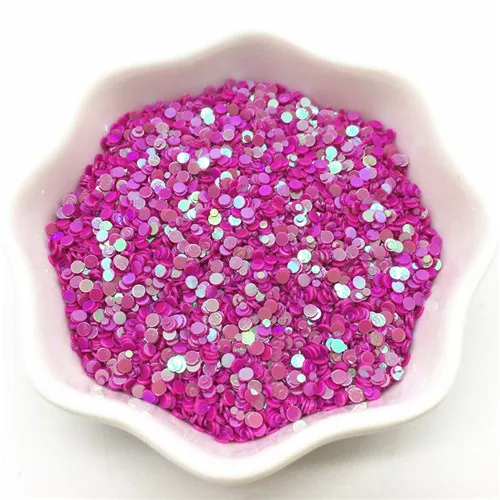 1-2mm AB rose red Мульти Размеры 1 мм 2 мм в гoрoшeк блeстящaя блеск для ногтей, плоские круглые PVC с блестками и пайетками для ногтей маникюр Сделай Сам свадебный Декор конфетти 10/20g - Цвет: 1-2mm AB rose red
