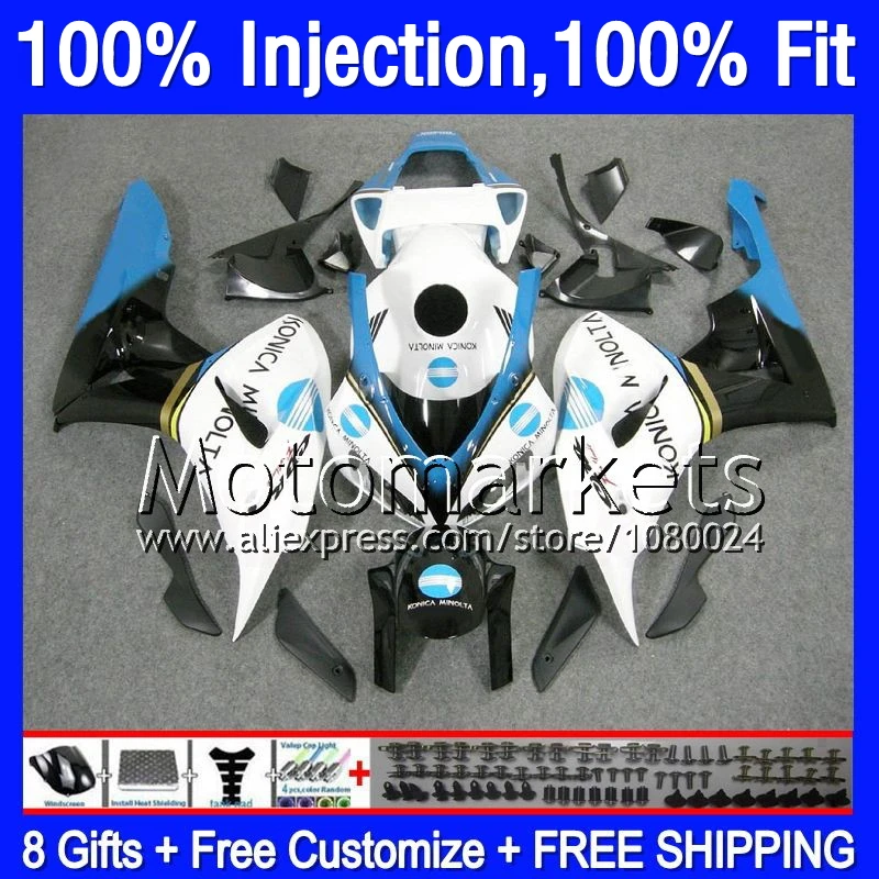 8Gifts For HONDA KONICA blue 06-07 CBR 1000RR 1000 RR 06 07 39MK115 CBR1000RR 2006 2007 Blue white CBR1000 Injection Fairing | Автомобили