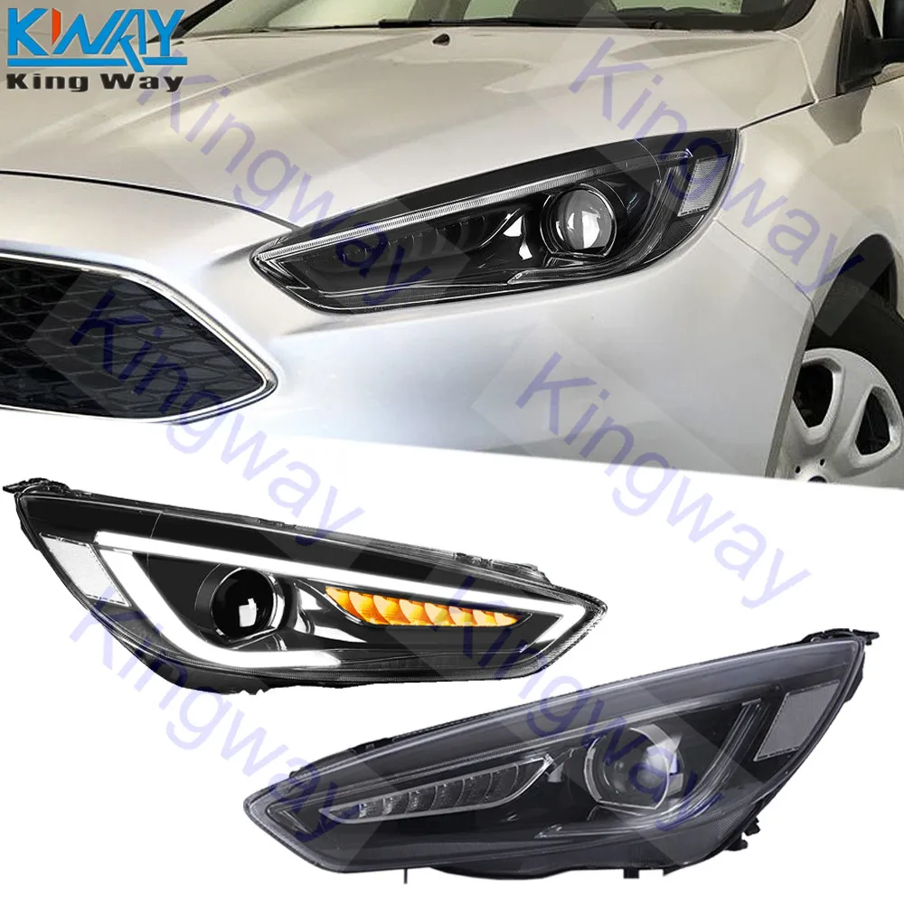 Бесплатная доставка пара светодиодных фар King Way для головного света Ford Focus 2015 2017