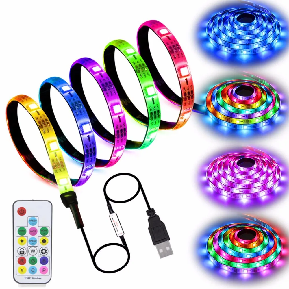 Светодиодные ленты 5v USB ws2812b ws2812 IC RGB Chase эффект для подсветки светильник s пульт