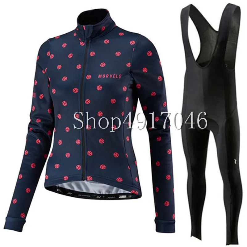 Morvelo Warm 2019 Winter Thermal Fleece Cycling Clothes women Jersey Suit Outdoor Riding Bike MTB Clothing Bib Pants Set | Спорт и