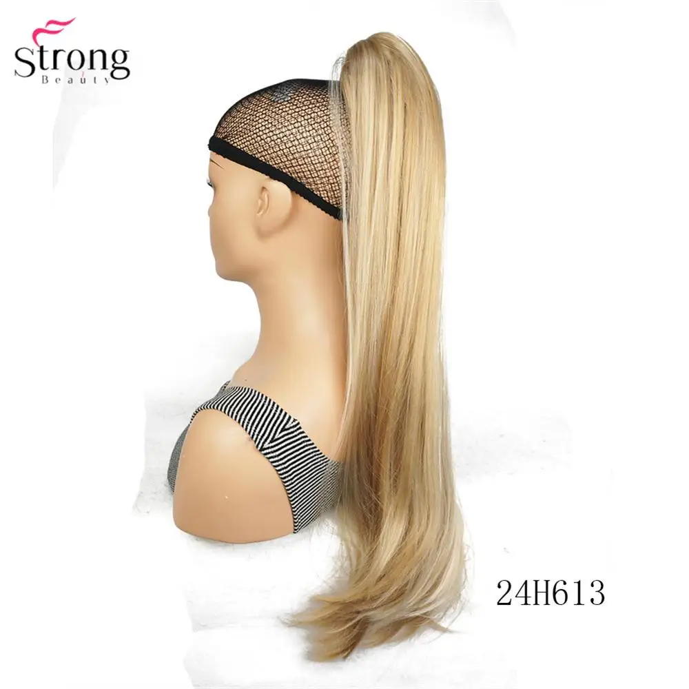 24H613 StrongBeauty коготь клип конский хвост длинные прямые шиньоны синтетические волосы для наращивания - Цвет: 24H613