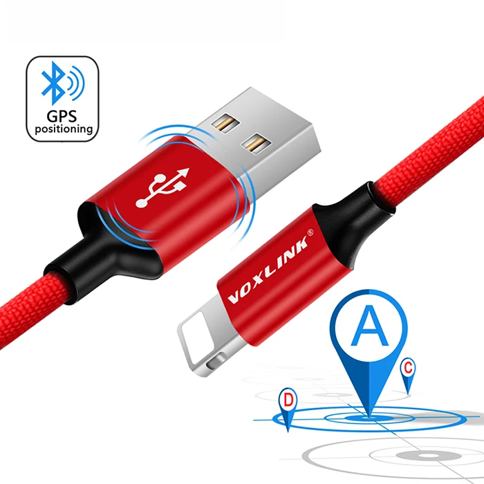 Red VOXLINK 8pin USB кабель с Bluetooth gps трекер позиционирования автомобиля usbкабель зарядного устройства для iPhone xs 8 7/7 Plus 6/6s Plus iPad mini - Цвет: Red