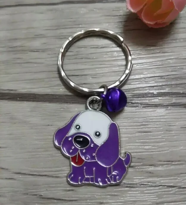 40Pcs\lot Fashion DIY Keychain Enamel Tone Dog Copper Small Bells Charm Pendant 25mm Key ring Decorative Bag Gift D183 | Украшения и