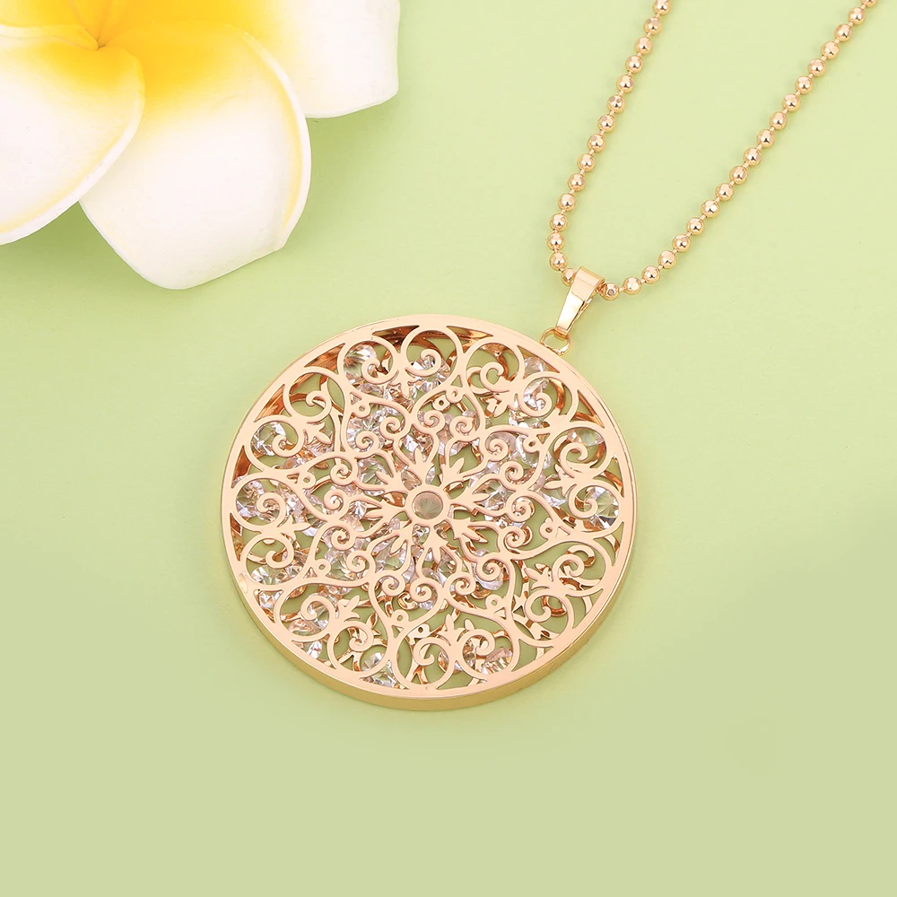 Женское длинное ожерелье с круглым кулоном серебристая цепочка геометрическим