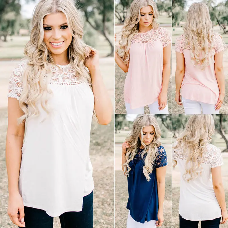 Новинка 2018 женская летняя повседневная Однотонная футболка с коротким рукавом и