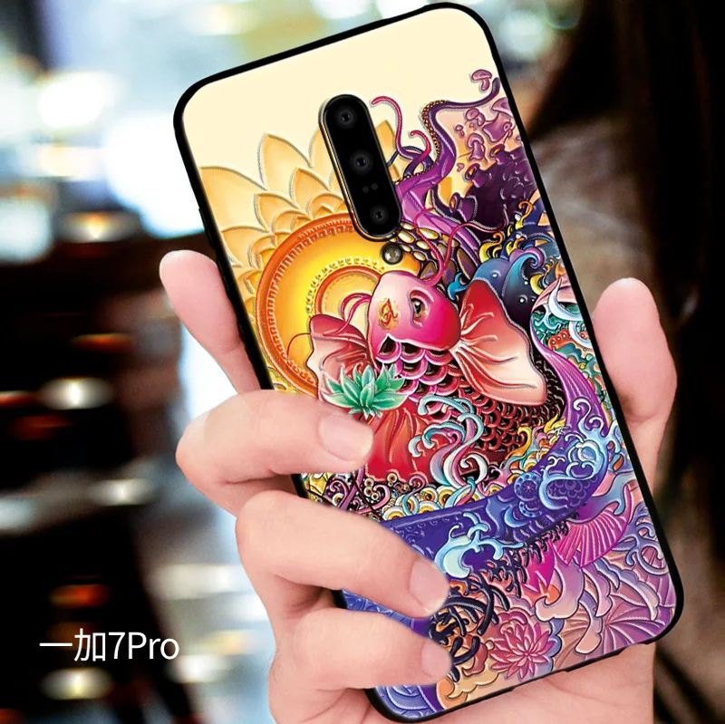 Китайские высказки Yu Yue Longmen карпы прыгающий Дракон ворота искусства для Oneplus 7 Pro