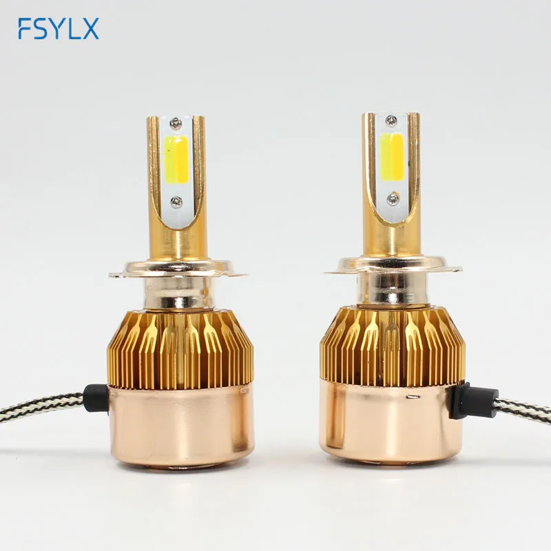 H4 H7 H11 H8 9006 HB4 H1 H3 9005 dual c6 Лампы головного света для автомобилей 72W 9600LM белый желтый светодиод h7 светодиодные противотуманные фары