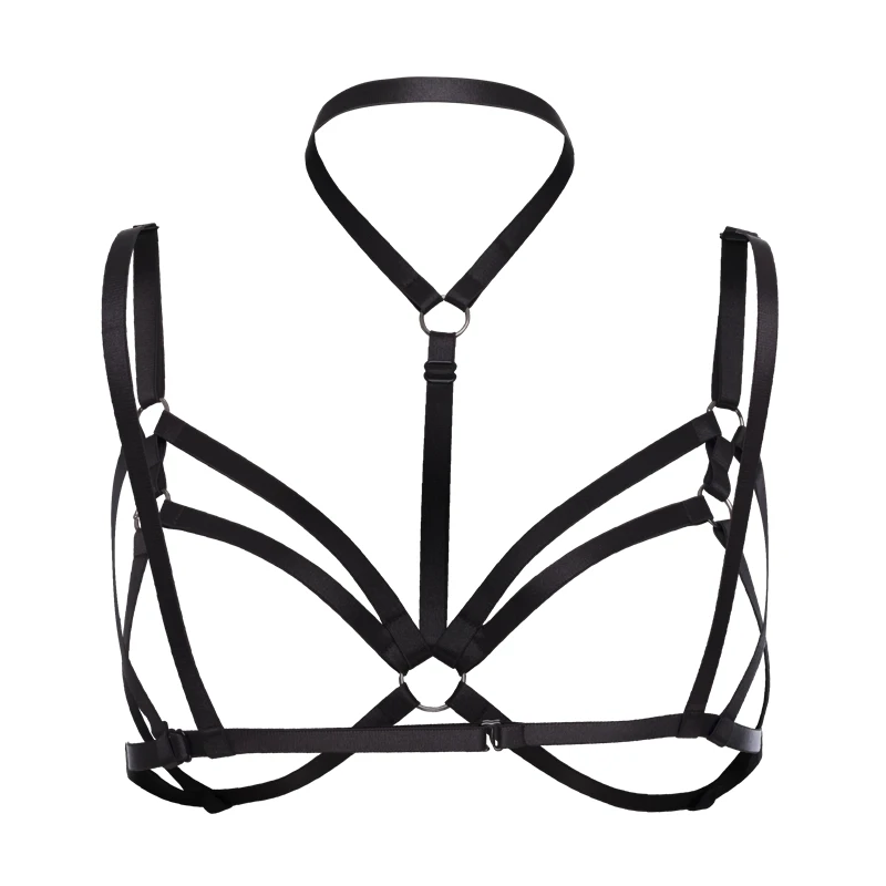 

Summer Sexy Harajuku Harness Bra Women Underwear Bra Garter Belt Rave Pastel Gothic Cage Bra Halloween Costume
