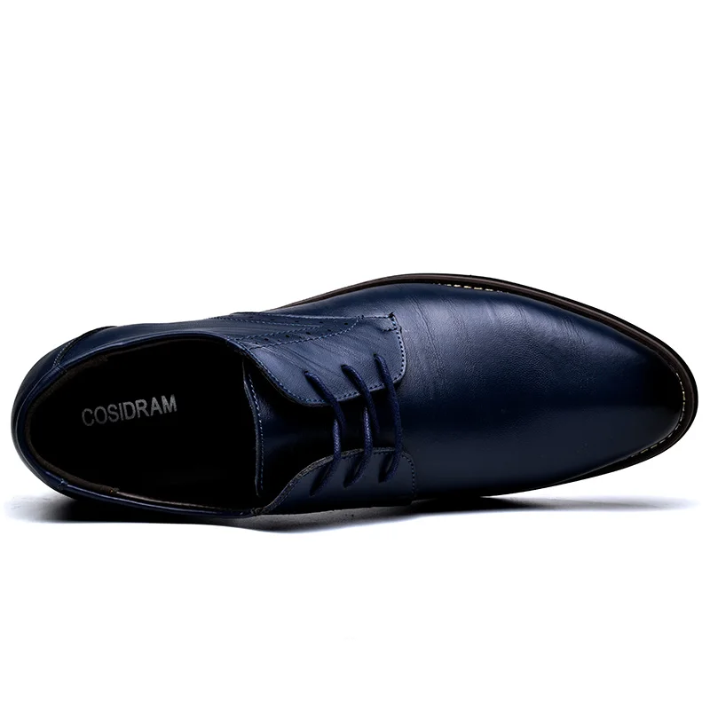 COSIDRAM/Мужская официальная обувь с острым носком деловые свадебные туфли-оксфорды