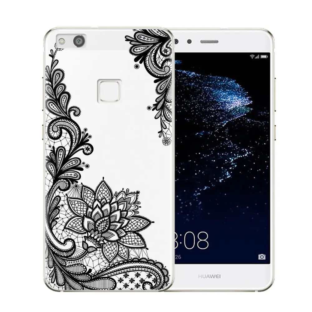 Цветочные Кружева Мягкий силиконовый чехол для мобильного телефона Huawei P8 P9 P10 P20