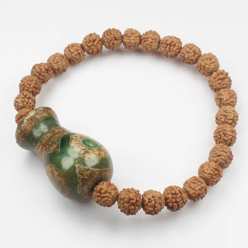 Браслеты ручной работы Dzi agates & Rudraksha Bodhi|Бусины| |