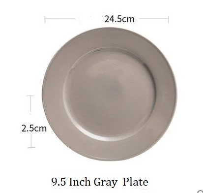 9.5 Inch Gray Plate NIMITIME Европейский стиль керамики соломенная шляпа суп неглубокая тарелка западные блюда домашний завтрак фруктовый посуда - Цвет: 9.5 Inch Gray Plate