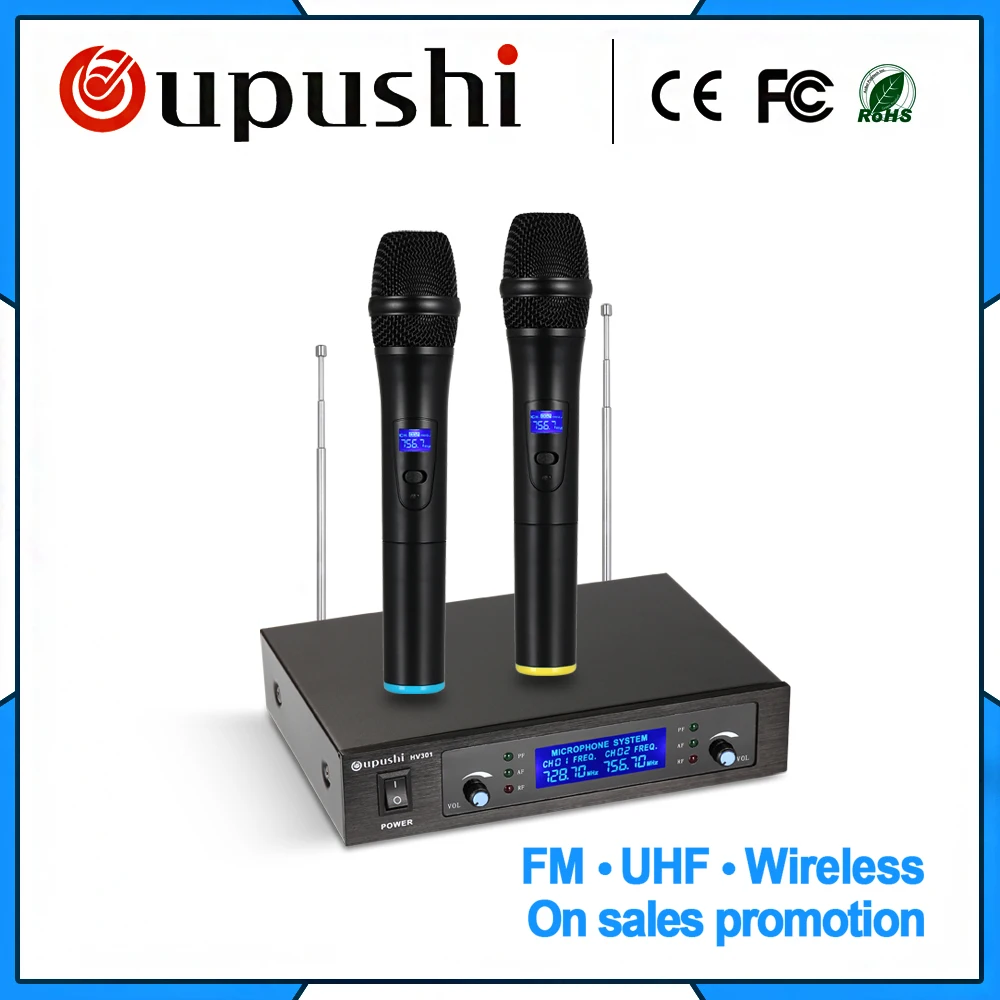 

Низкая цена, двухканальная Беспроводная микрофонная система echo mic uhf