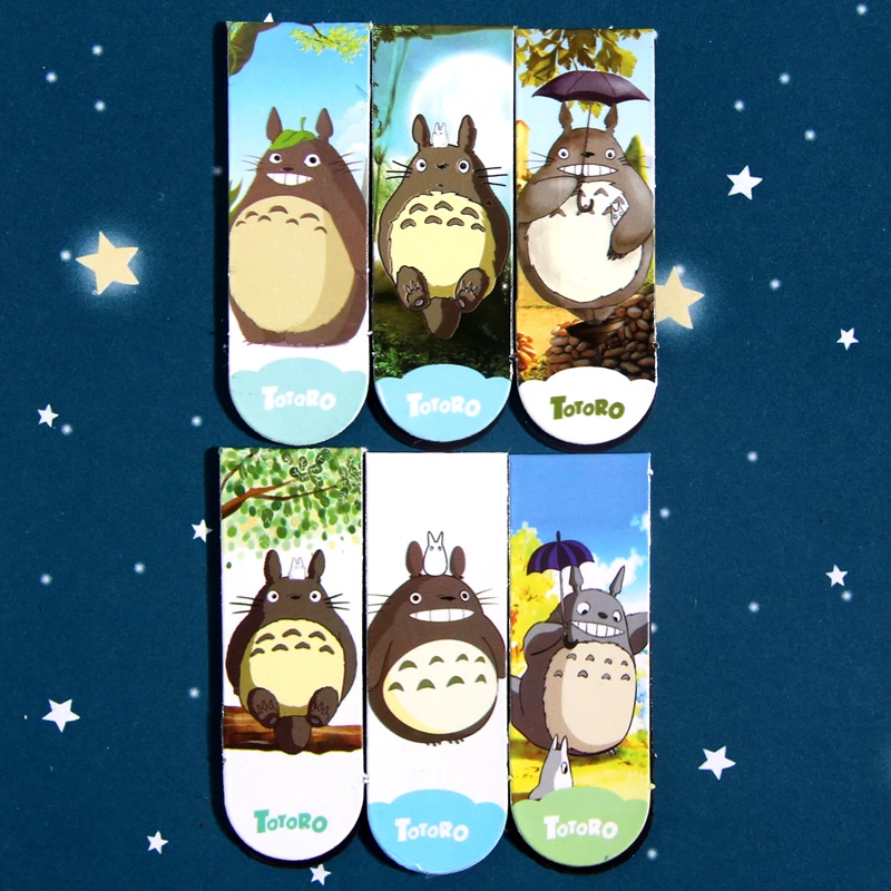 6pcs/set Double faced pattern catoon Totoro bookmark book bookmarks for books metal Bookmarks creative supplies | Канцтовары для