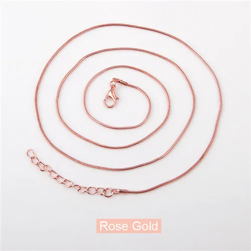 Rose gold 10 шт./лот 4 Цвета прозрачные медальоны Цепочки и ожерелья 65 см цепочка со змеями с застёжкой "Лобстер" регулируемая цепь - Окраска металла: Rose gold