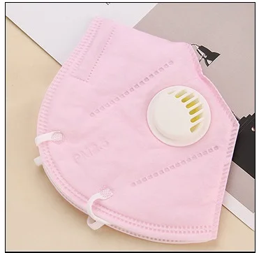 pink 1 шт. модная унисекс хлопковая дыхательная маска с клапаном для рта, противопылевая маска, тканевый фильтр, респиратор, многоразовый рот-муфта - Цвет: pink