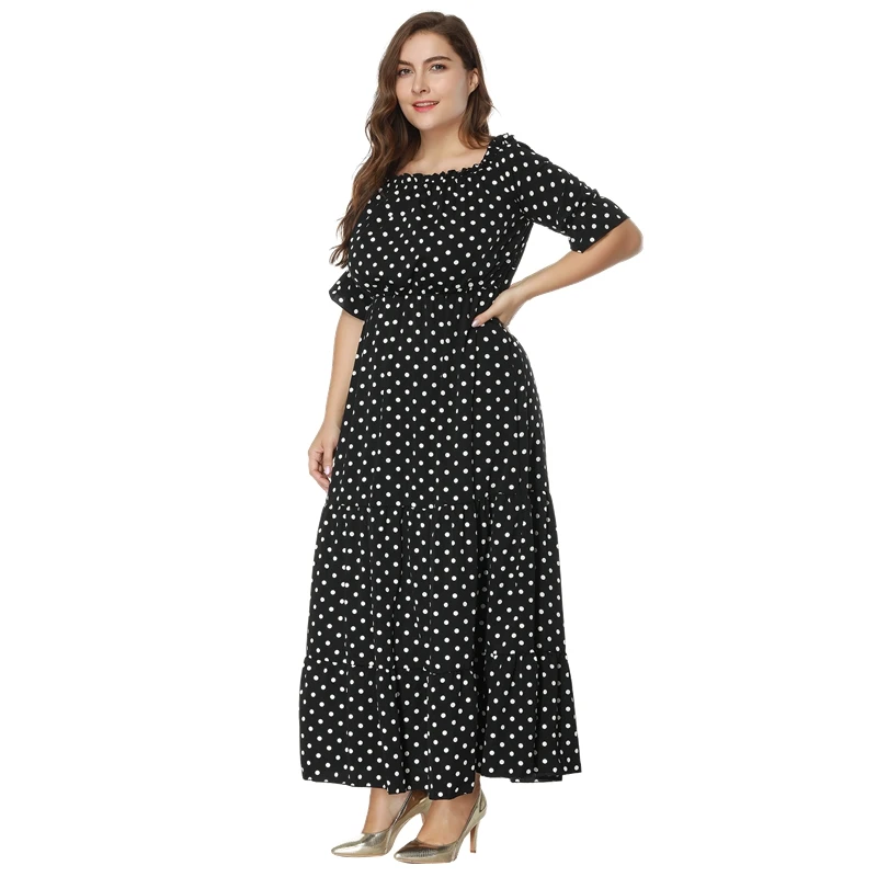 Богемное стильное платье в горошек с принтом женское Повседневное коротким