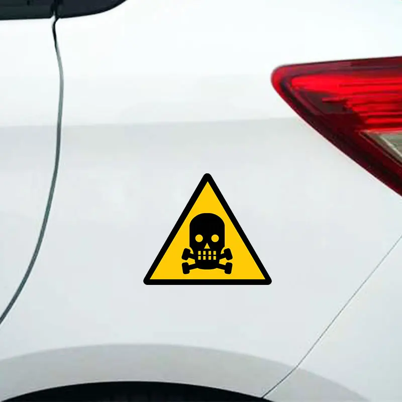 Желтый Предупреждение ждающий знак забавная наклейка для автомобилей