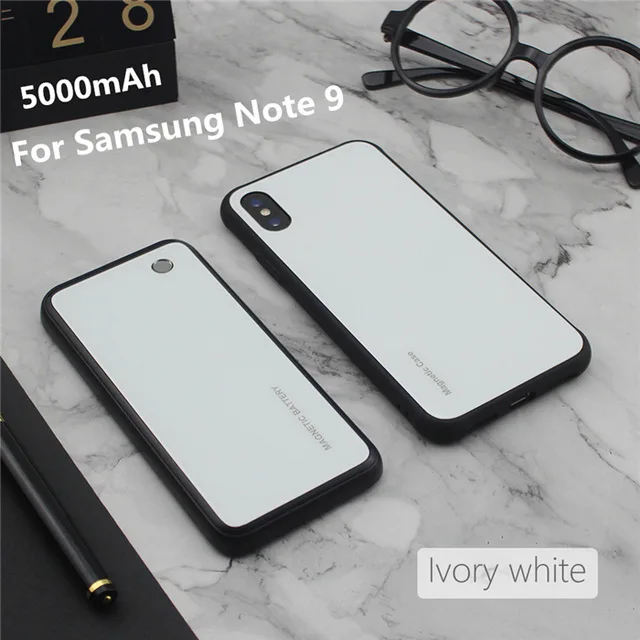 KQJYS 5000mAh беспроводной магнитный чехол для зарядки батареи s для samsung Galaxy S9 Plus Note 8 Note 9 чехол для питания - Цвет: White   For  Note 9