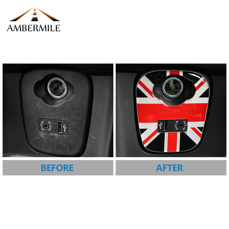 Автомобильный прикуриватель AMBERMILE USB AUX панель панели наклейки внутреннее
