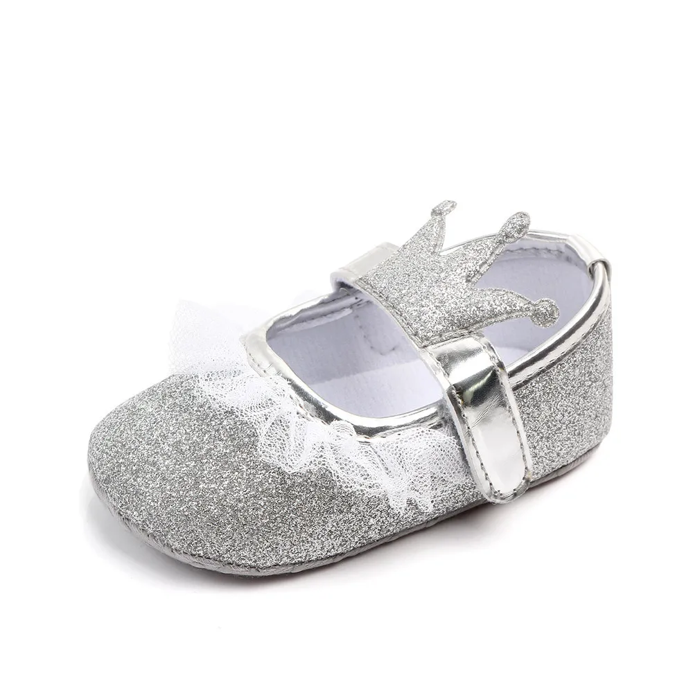 Пинетки в стиле принцессы с короной и блестками пинетки для детской кроватки