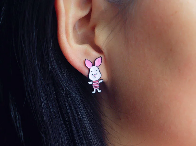 IVYYE Piglet eeyore Мода Аниме Сережка с героями мультфильмов милые серьги-гвоздики с животными для женщин девочек Дети Ювелирные изделия Рождество подарок