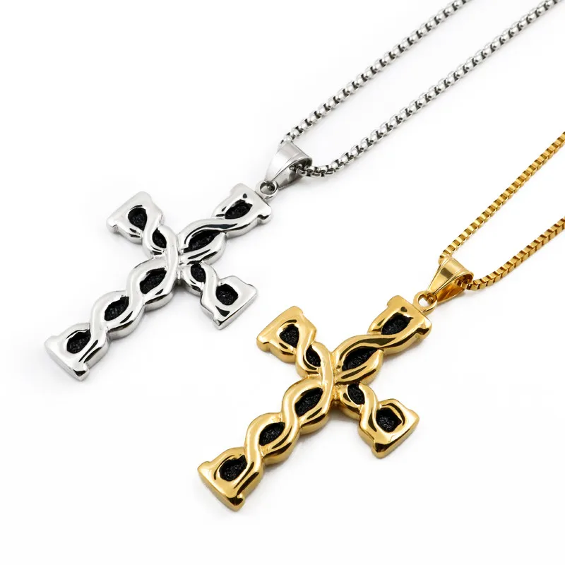 Stianless Стали Золотой Крест Pattern Подвески Ожерелье Аксессуары Ювелирные Изделия